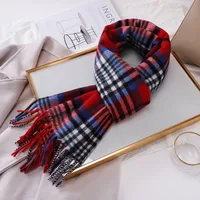 Women's Vintage Style Sweet Simple Style Stripe Plaid Artificial Wool Scarf sku image 11