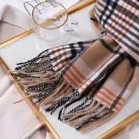 Women's Vintage Style Sweet Simple Style Stripe Plaid Artificial Wool Scarf main image 5