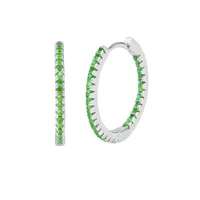 Cross-border S925 Silver Needle European And American Circle Multicolor Zircon Copper Ear Buckle sku image 14