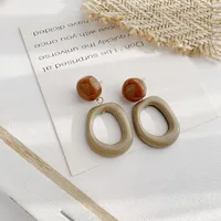 1 Pair Retro Streetwear Geometric Resin Drop Earrings main image 6