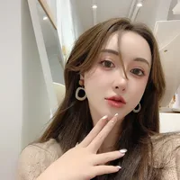 1 Pair Retro Streetwear Geometric Resin Drop Earrings main image 3