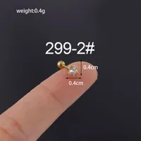 Ear Cartilage Rings & Studs Simple Style Geometric Copper Plating Artificial Gemstones sku image 5