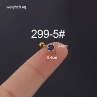 Ear Cartilage Rings & Studs Simple Style Geometric Copper Plating Artificial Gemstones sku image 4
