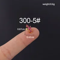 Ear Cartilage Rings & Studs Lady Geometric Copper Plating Artificial Gemstones sku image 5