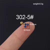 Ear Cartilage Rings & Studs Heart Copper Plating Artificial Gemstones sku image 5