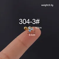 Ear Cartilage Rings & Studs Fashion Geometric Copper Plating Artificial Gemstones sku image 3