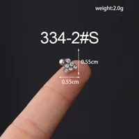 Ear Cartilage Rings & Studs Fashion Geometric Copper Plating Artificial Gemstones sku image 5