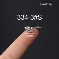 Ear Cartilage Rings & Studs Fashion Geometric Copper Plating Artificial Gemstones sku image 4