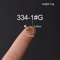 Ear Cartilage Rings & Studs Fashion Geometric Copper Plating Artificial Gemstones sku image 3