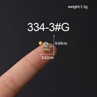 Ear Cartilage Rings & Studs Fashion Geometric Copper Plating Artificial Gemstones sku image 7