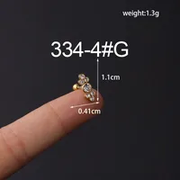 Ear Cartilage Rings & Studs Fashion Geometric Copper Plating Artificial Gemstones sku image 9