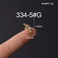 Ear Cartilage Rings & Studs Fashion Geometric Copper Plating Artificial Gemstones sku image 10