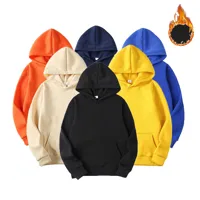 Unisex Hoodies Long Sleeve Basic Fleece Lined Casual Solid Color main image 2