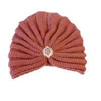 Women's Elegant Basic Retro Solid Color Rhinestone Eaveless Wool Cap main image 2