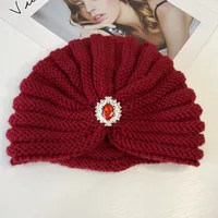 Women's Elegant Basic Retro Solid Color Rhinestone Eaveless Wool Cap sku image 1