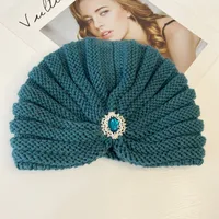 Women's Elegant Basic Retro Solid Color Rhinestone Eaveless Wool Cap sku image 4