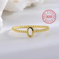 Casual Simple Style Solid Color Sterling Silver Inlay Zircon Rings main image 4