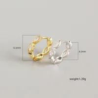 925 Sterling Silver Gem Geometric Earrings Ear Studs main image 2