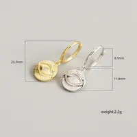 Yhe0223 European And American Trendy Earrings S925 Sterling Silver Devil's Eye Totem Earclip Earrings Personality Silver Earrings Female main image 2