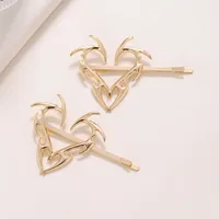 Sweet Heart Shape Alloy Plating Hair Clip main image 4