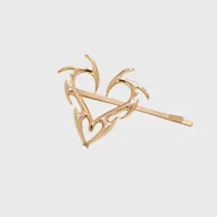 Sweet Heart Shape Alloy Plating Hair Clip sku image 1