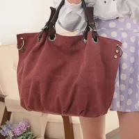 Women's Canvas Solid Color Vintage Style Square Zipper Handbag main image 3