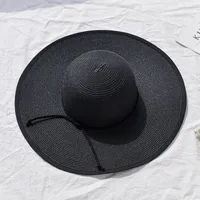 Women's Basic Pastoral Solid Color Big Eaves Straw Hat main image 4