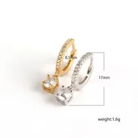 925 Sterling Silver Gem Geometric Earrings main image 1