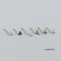 S925 Sterling Silver Geometric Clover Diamonds Earrings Wholesale Nihaowholesale main image 2