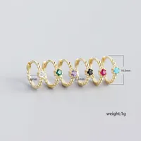 S925 Sterling Silver Round Beads Diamonds Ear Buckle Wholesale Nihaowholesale main image 1