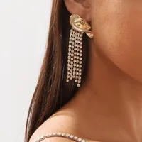 1 Pair Cowboy Style Simple Style Hat Plating Inlay Alloy Rhinestones Drop Earrings main image 1