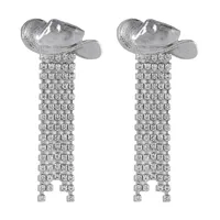 1 Pair Cowboy Style Simple Style Hat Plating Inlay Alloy Rhinestones Drop Earrings sku image 1