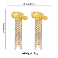 1 Pair Cowboy Style Simple Style Hat Plating Inlay Alloy Rhinestones Drop Earrings main image 6