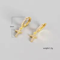 Fashion Cross Diamond Gem Earrings main image 1