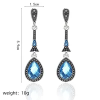 Fashion Water Droplets Plating Alloy Artificial Gemstones Earrings main image 1
