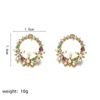 Garland Drip Circle Flower Stud Earrings Nhpf151874 main image 1
