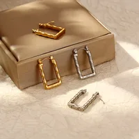 1 Pair Simple Style Commute Solid Color Plating 201 Stainless Steel 18K Gold Plated Earrings main image 1