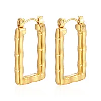 1 Pair Simple Style Commute Solid Color Plating 201 Stainless Steel 18K Gold Plated Earrings main image 2