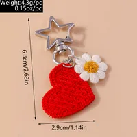 Cute Sweet Star Heart Shape Flower Zinc Alloy Keychain main image 10