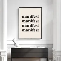 Casual Geometric Letter Canvas Wall Art main image 3