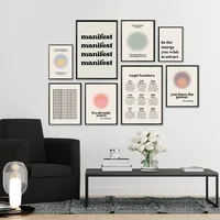 Casual Geometric Letter Canvas Wall Art main image 4
