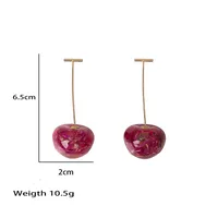 Korean Women's Long Style Personalized Cherry Geometric Earrings main image 1