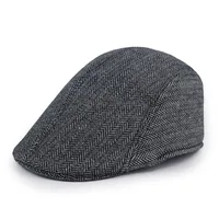 Unisex Retro British Style Plaid Curved Eaves Beret Hat main image 1