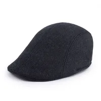 Unisex Retro British Style Plaid Curved Eaves Beret Hat main image 2
