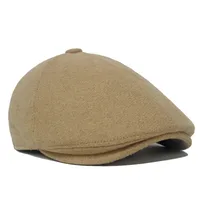 Unisex Retro British Style Solid Color Curved Eaves Beret Hat main image 2