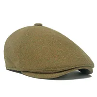 Unisex Retro British Style Solid Color Curved Eaves Beret Hat main image 4