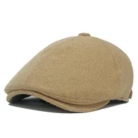 Unisex Retro British Style Solid Color Curved Eaves Beret Hat sku image 1