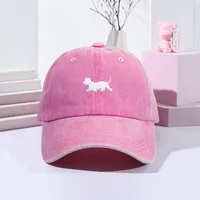 Unisex Cute Retro Simple Style Dog Embroidery Curved Eaves Baseball Cap main image 2