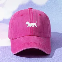 Unisex Cute Retro Simple Style Dog Embroidery Curved Eaves Baseball Cap sku image 6