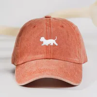 Unisex Cute Retro Simple Style Dog Embroidery Curved Eaves Baseball Cap sku image 8